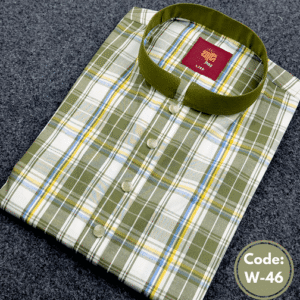 অলিভ চেক প্যাটার্ন পাঞ্জাবি(W-46)